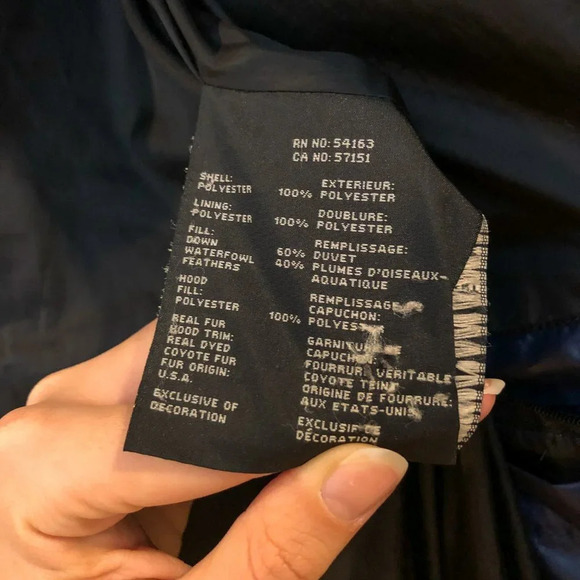 Andrew Marc Waterfowl Feather Down Navy Winter Puffer Jacket Coat Women's XL - Picture 8 of 9